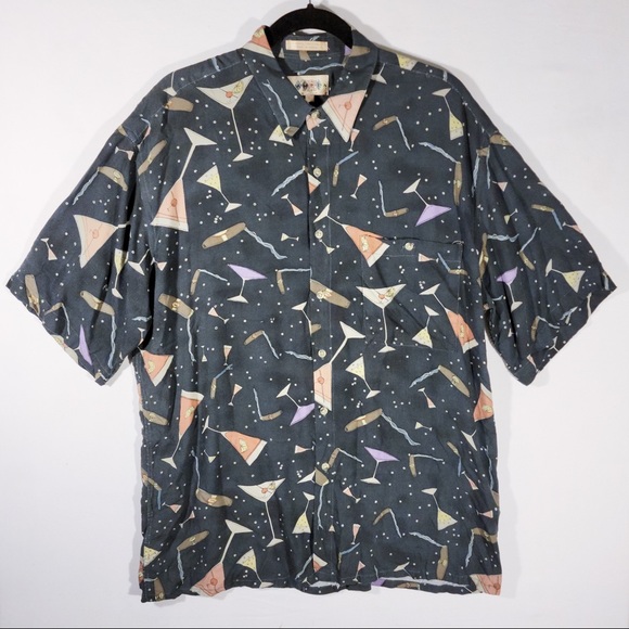 campia moda Other - SOLD Campia Moda Men's Vintage Blue Martini Shirt